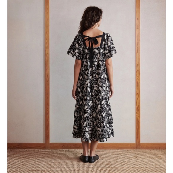 NWT Masia Copenhagen Nela Maxi dress Bomuld Cotton square romantic embroidering - Picture 4 of 16